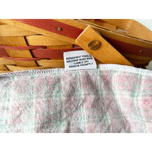 Longaberger Basket Christmas 1991 Yuletide Traditions Basket Plaid Fabric Liner - Picture 14 of 14